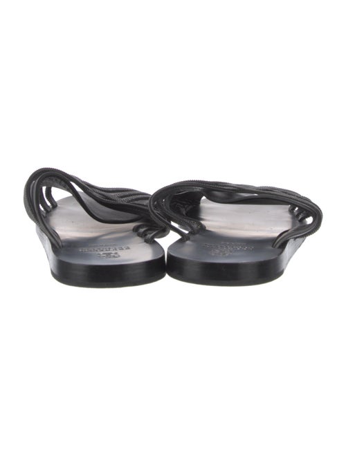 Brunello Cucinelli Leather Beaded Accents Slides