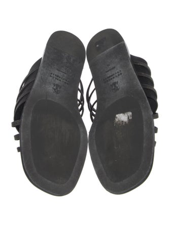 Brunello Cucinelli Leather Beaded Accents Slides