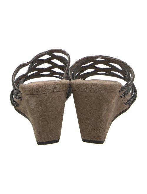 Brunello Cucinelli Suede Beaded Accents Sandals