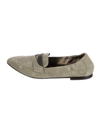 Brunello Cucinelli Monili Suede Loafers