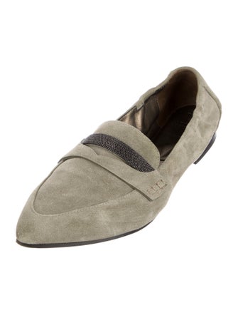 Brunello Cucinelli Monili Suede Loafers