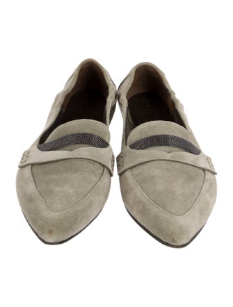 Brunello Cucinelli Monili Suede Loafers