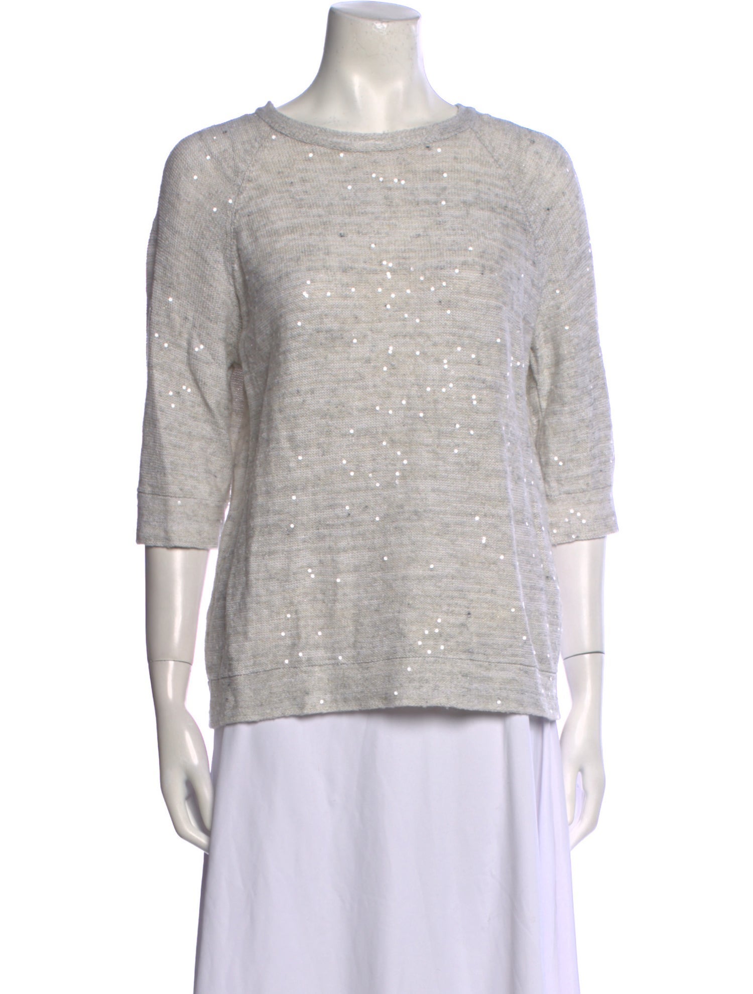 Brunello Cucinelli Linen Crew Neck Sweater