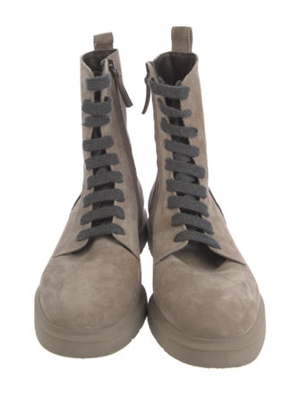 Brunello Cucinelli Suede Combat Boots