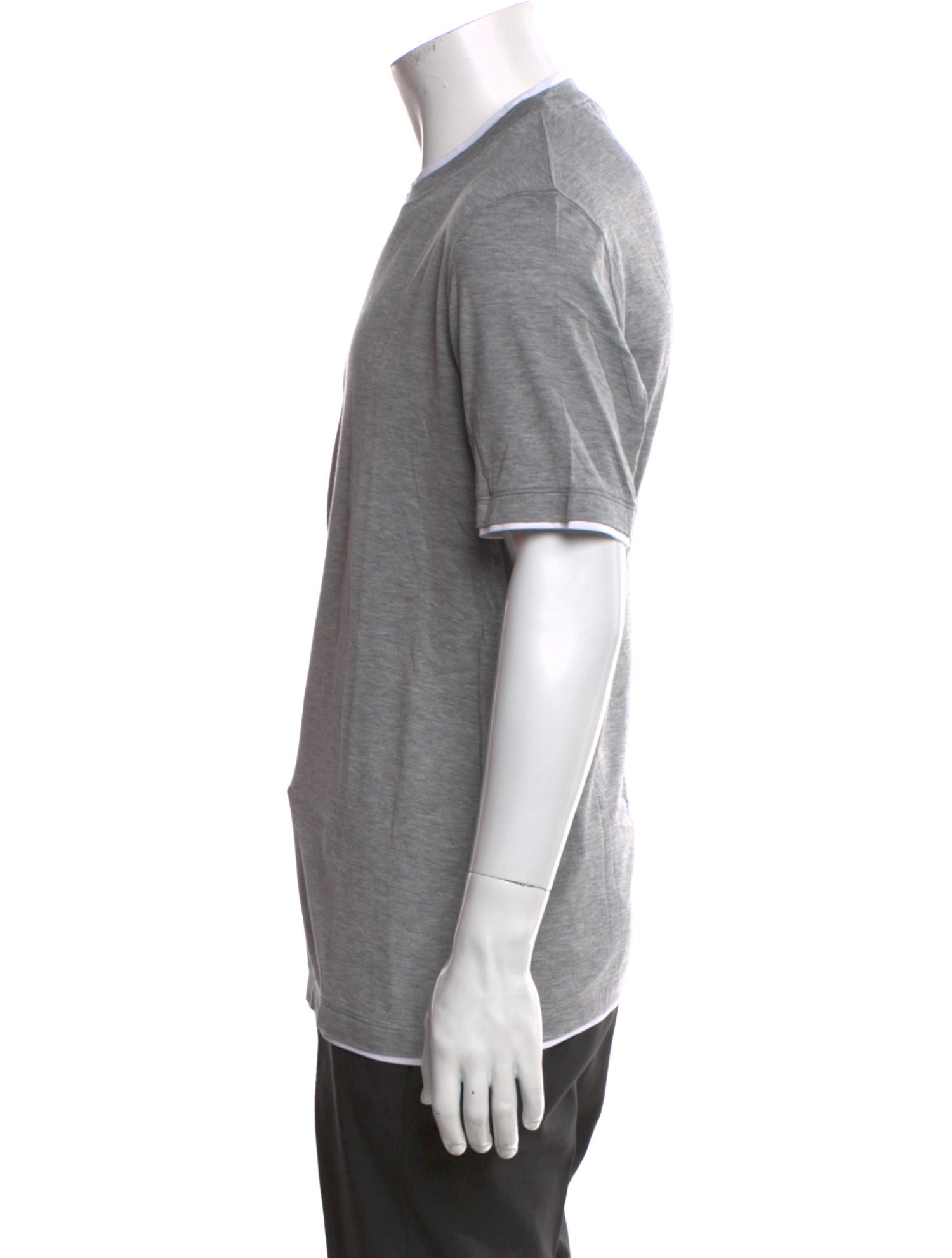 Brunello Cucinelli Silk Crew Neck T-Shirt