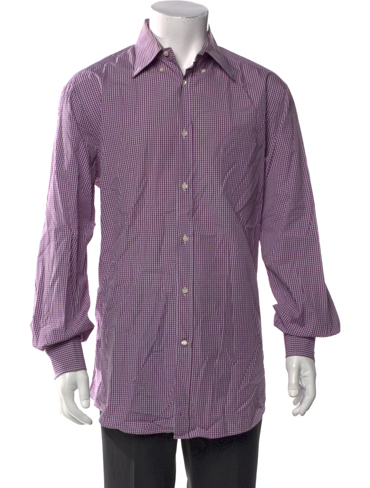 Brunello Cucinelli Plaid Print Long Sleeve Dress Shirt