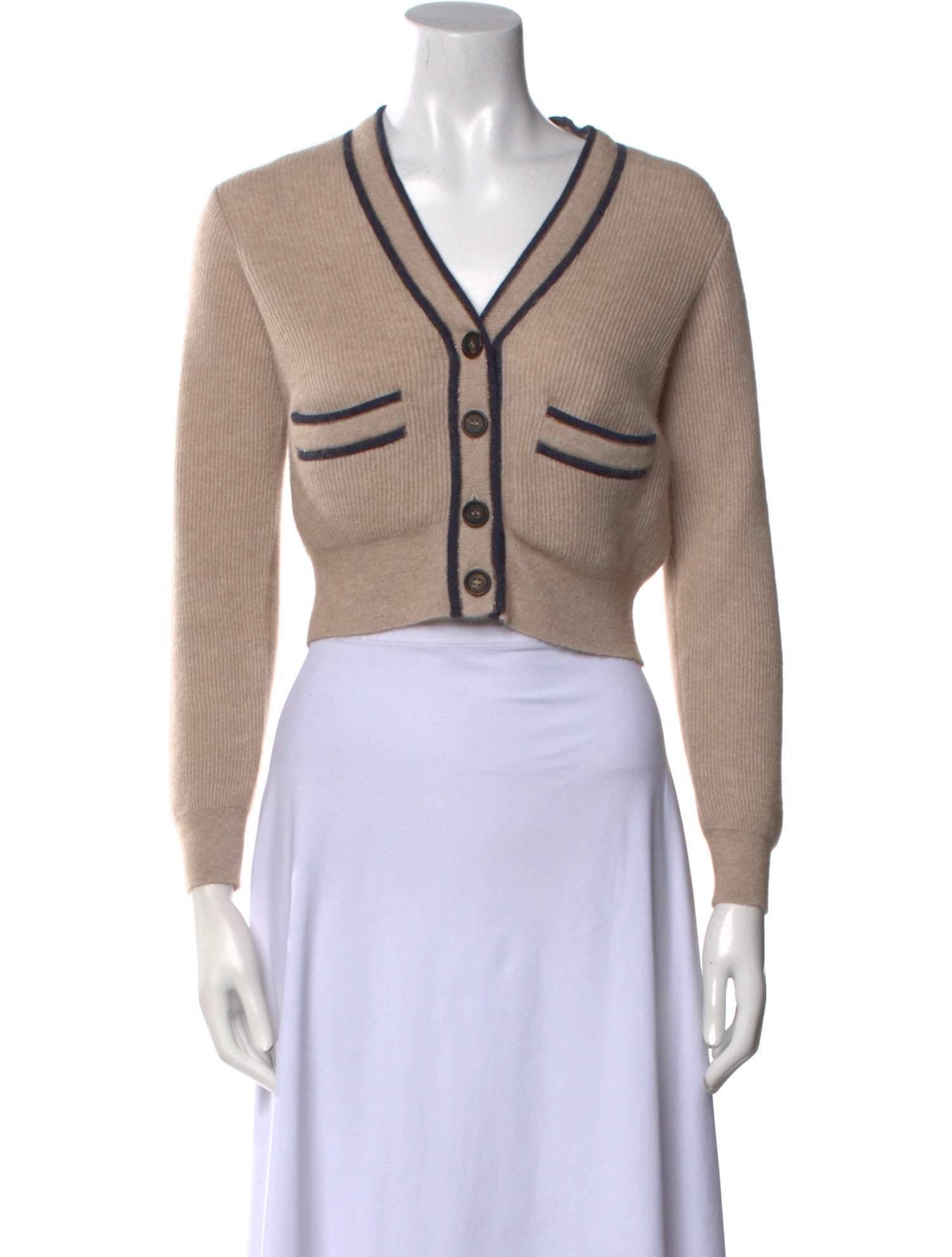 Brunello Cucinelli Graphic Print V-Neck Sweater w/ Tags