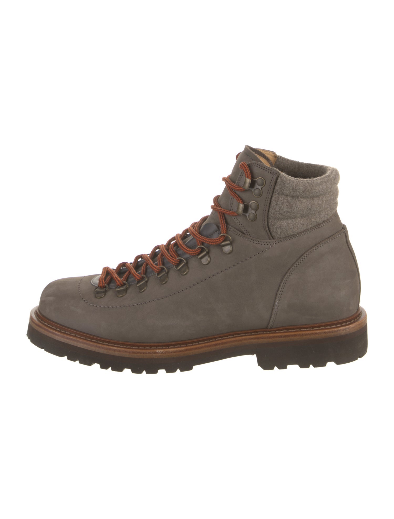 Brunello Cucinelli Leather Lace-Up Boots