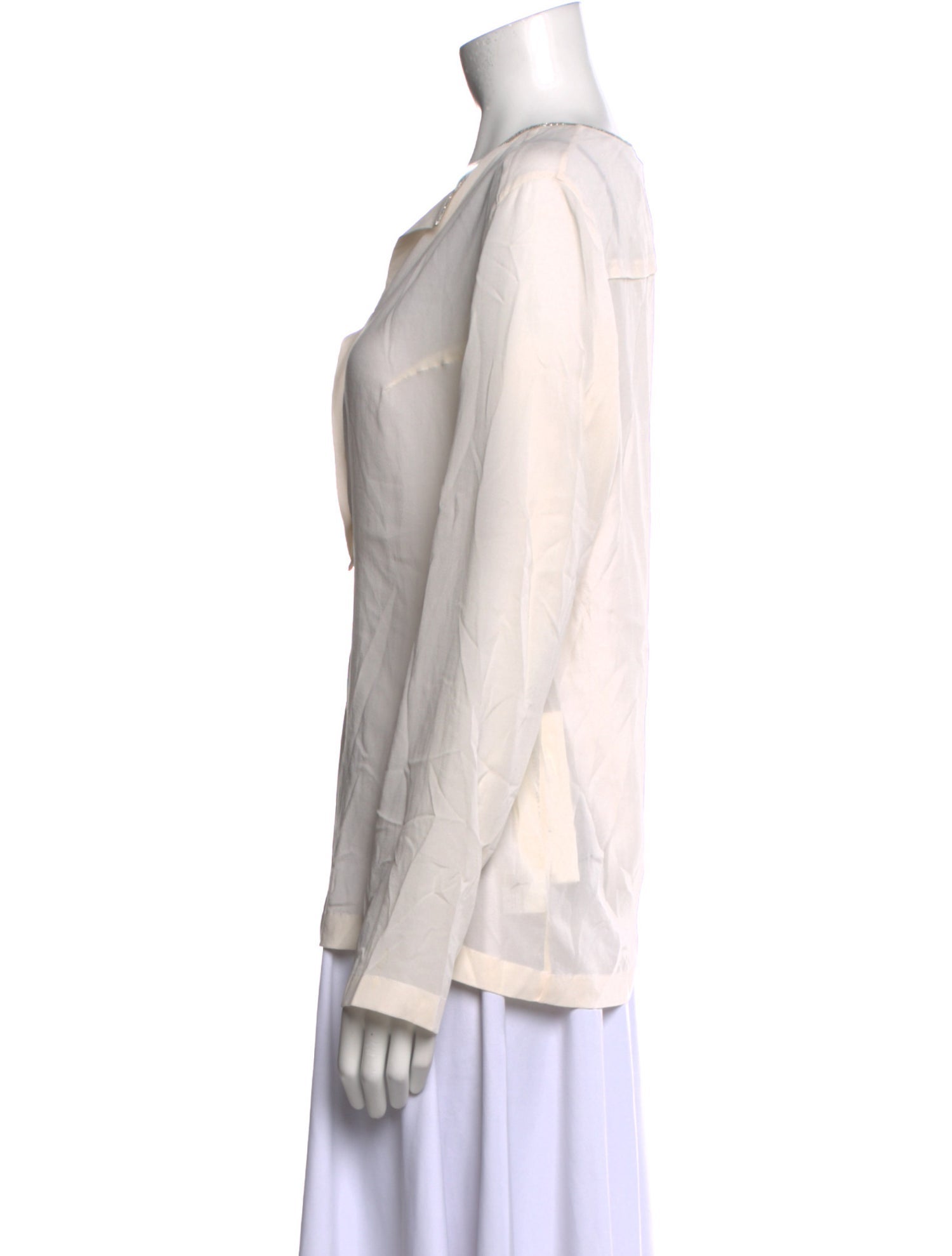 Brunello Cucinelli Silk V-Neck Blouse