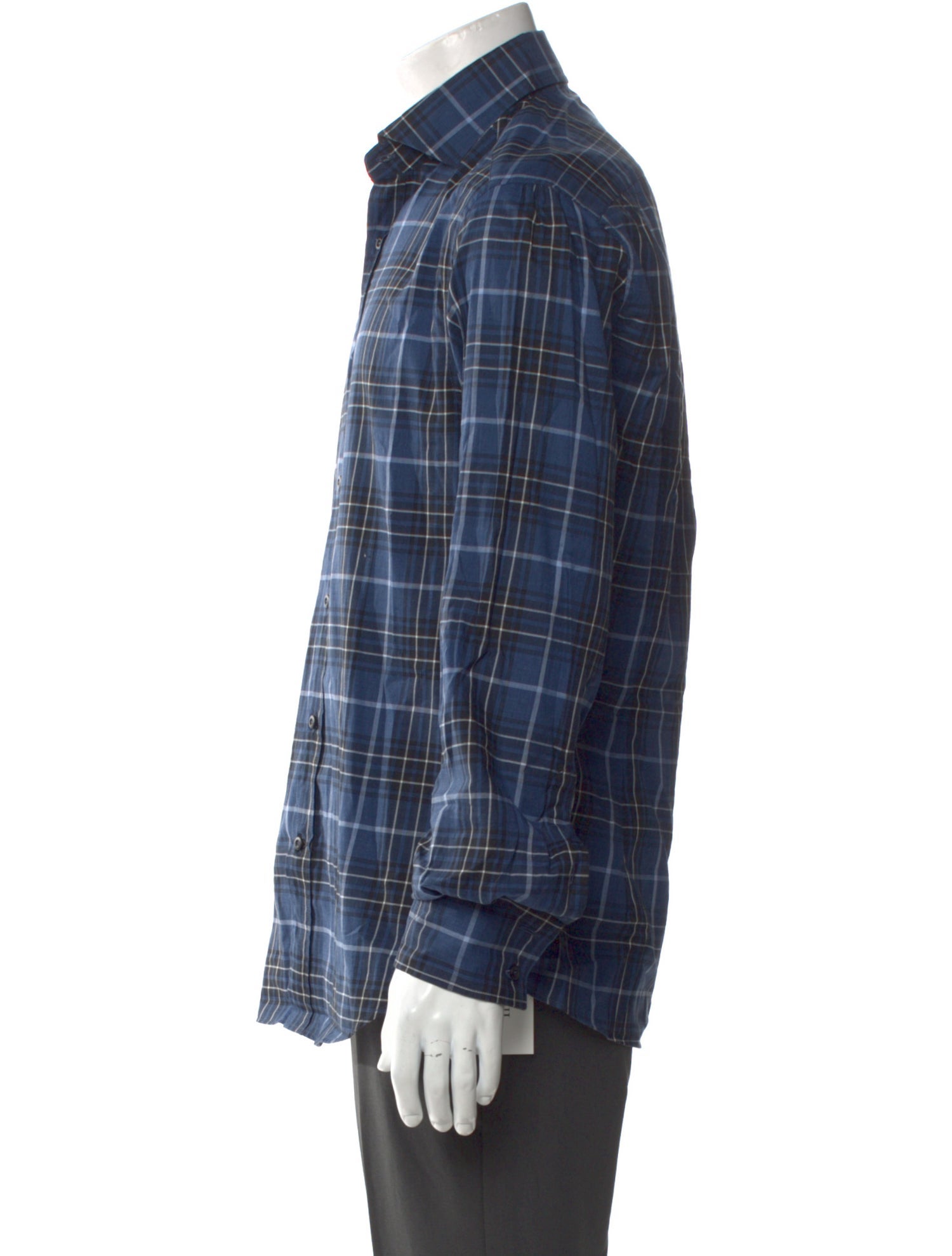 Brunello Cucinelli Plaid Print Long Sleeve Shirt