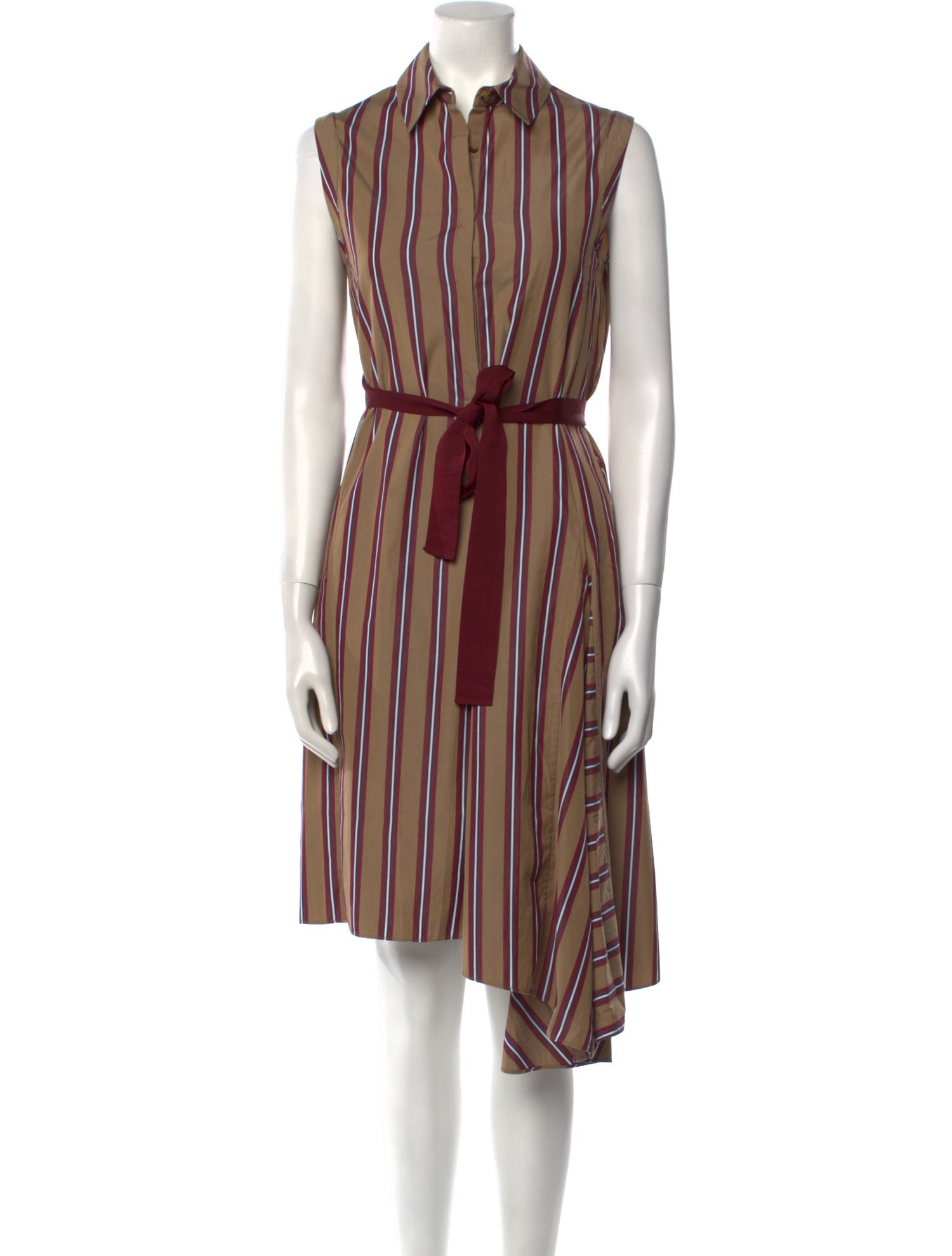 Brunello Cucinelli Striped Midi Length Dress
