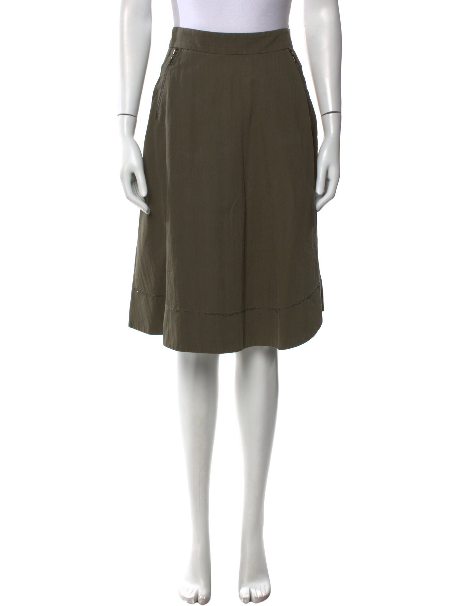 Brunello Cucinelli Beaded Accents Knee-Length Skirt