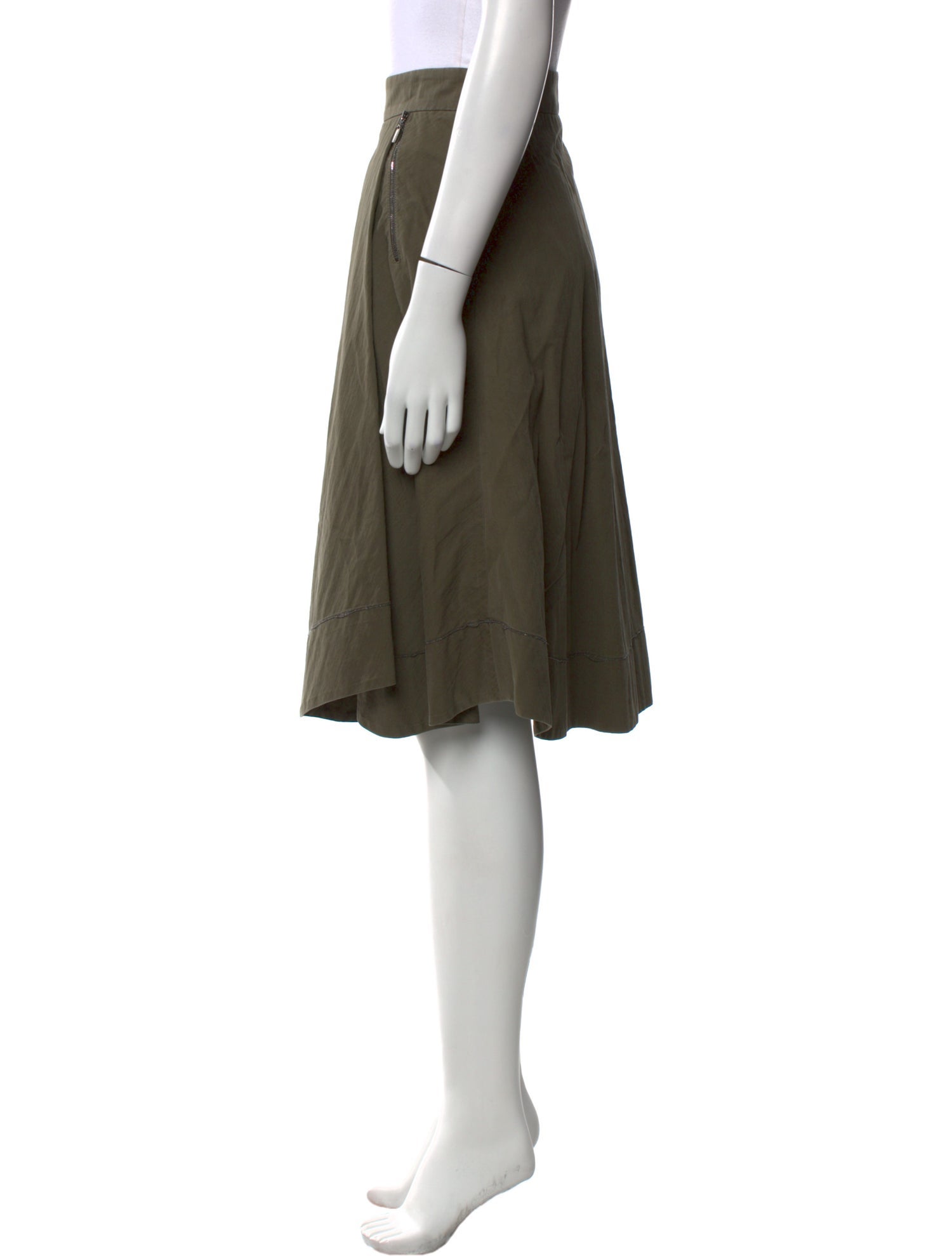 Brunello Cucinelli Beaded Accents Knee-Length Skirt