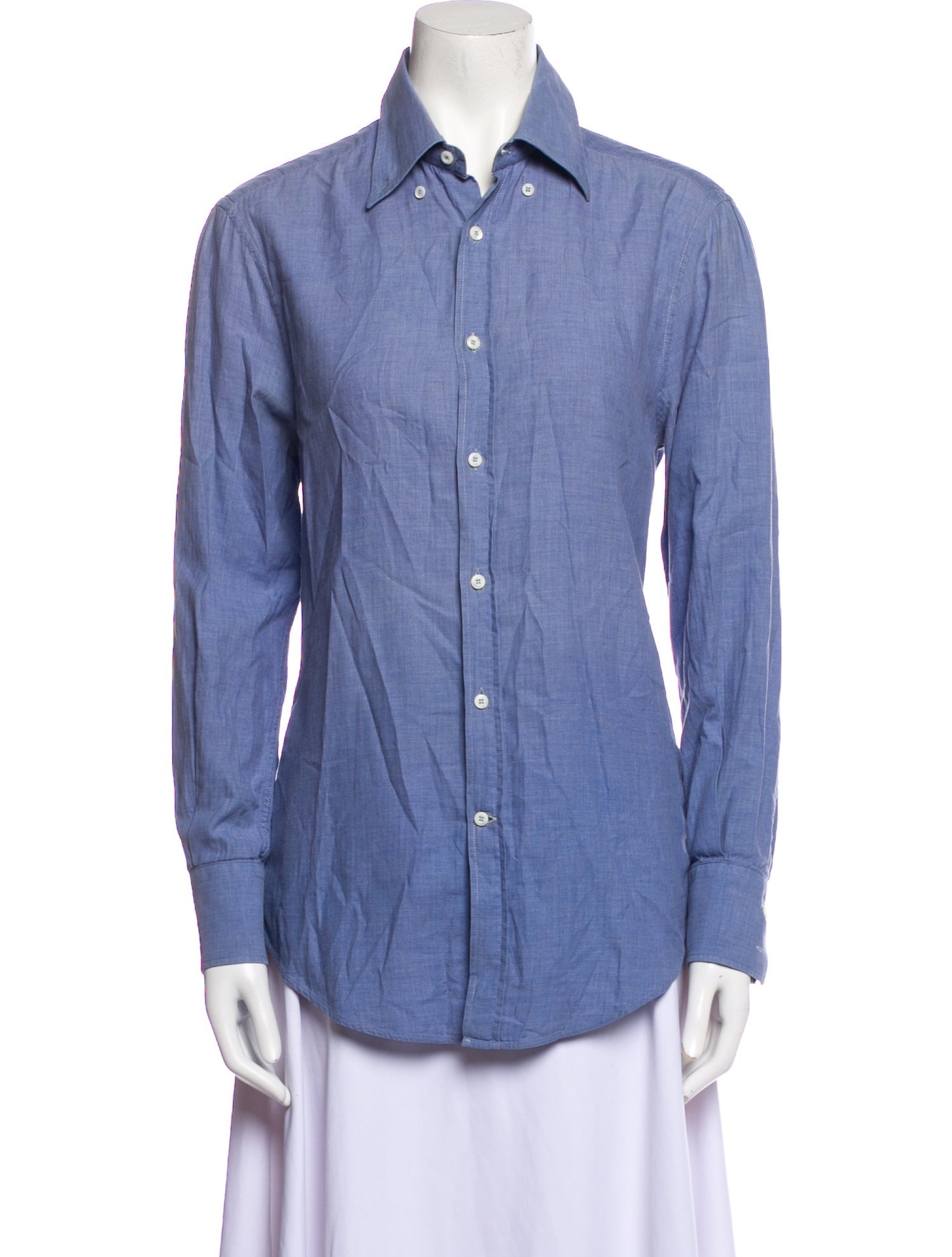 Brunello Cucinelli Long Sleeve Button-Up Top