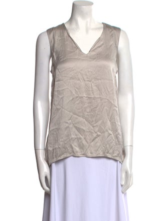 Brunello Cucinelli Silk V-Neck Top