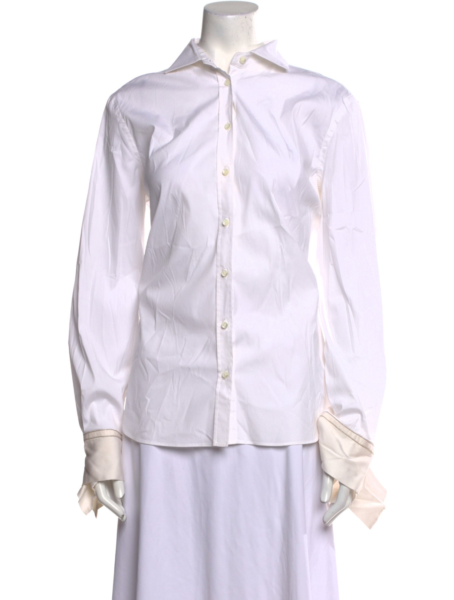 Brunello Cucinelli Long Sleeve Button-Up Top
