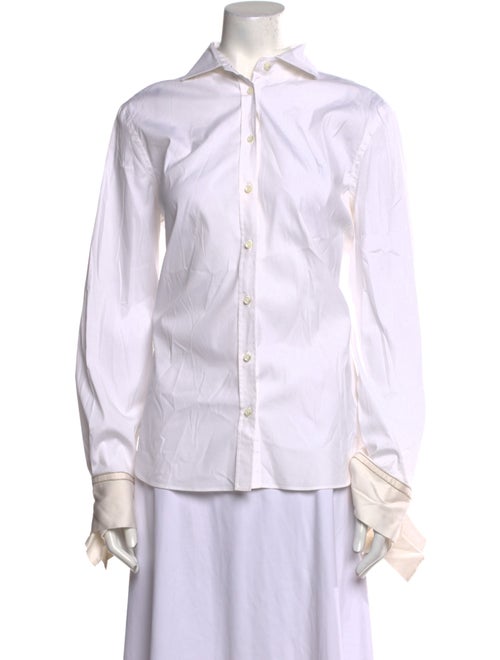 Brunello Cucinelli Long Sleeve Button-Up Top