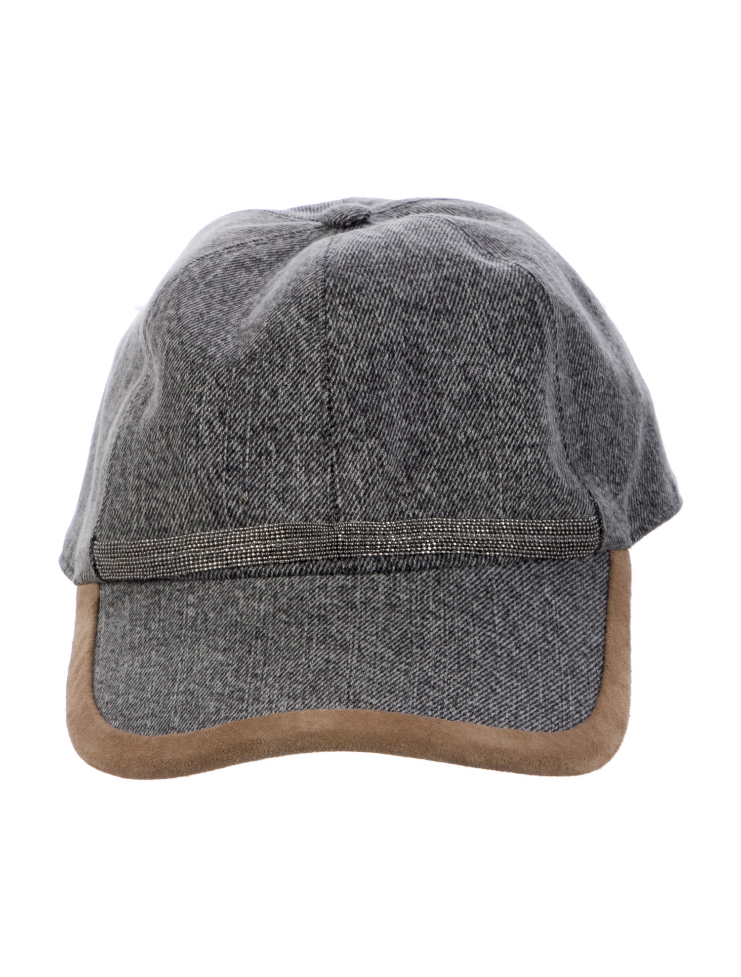 Brunello Cucinelli Monili & Suede Trimmed Baseball Cap