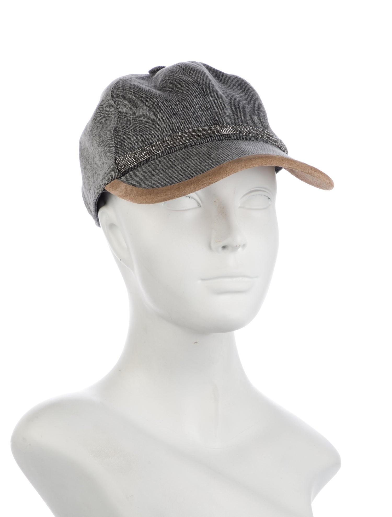 Brunello Cucinelli Monili & Suede Trimmed Baseball Cap