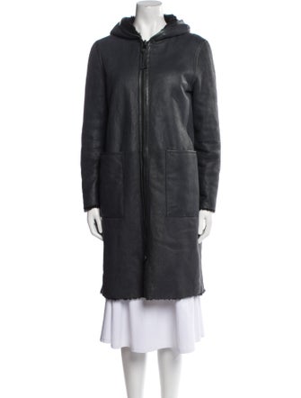 Brunello Cucinelli Leather Faux Fur Coat