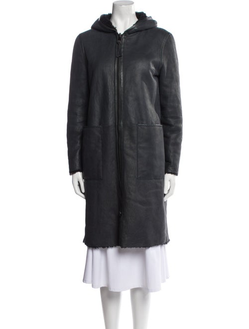 Brunello Cucinelli Leather Faux Fur Coat