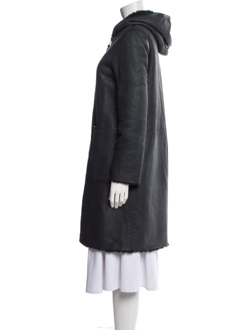 Brunello Cucinelli Leather Faux Fur Coat