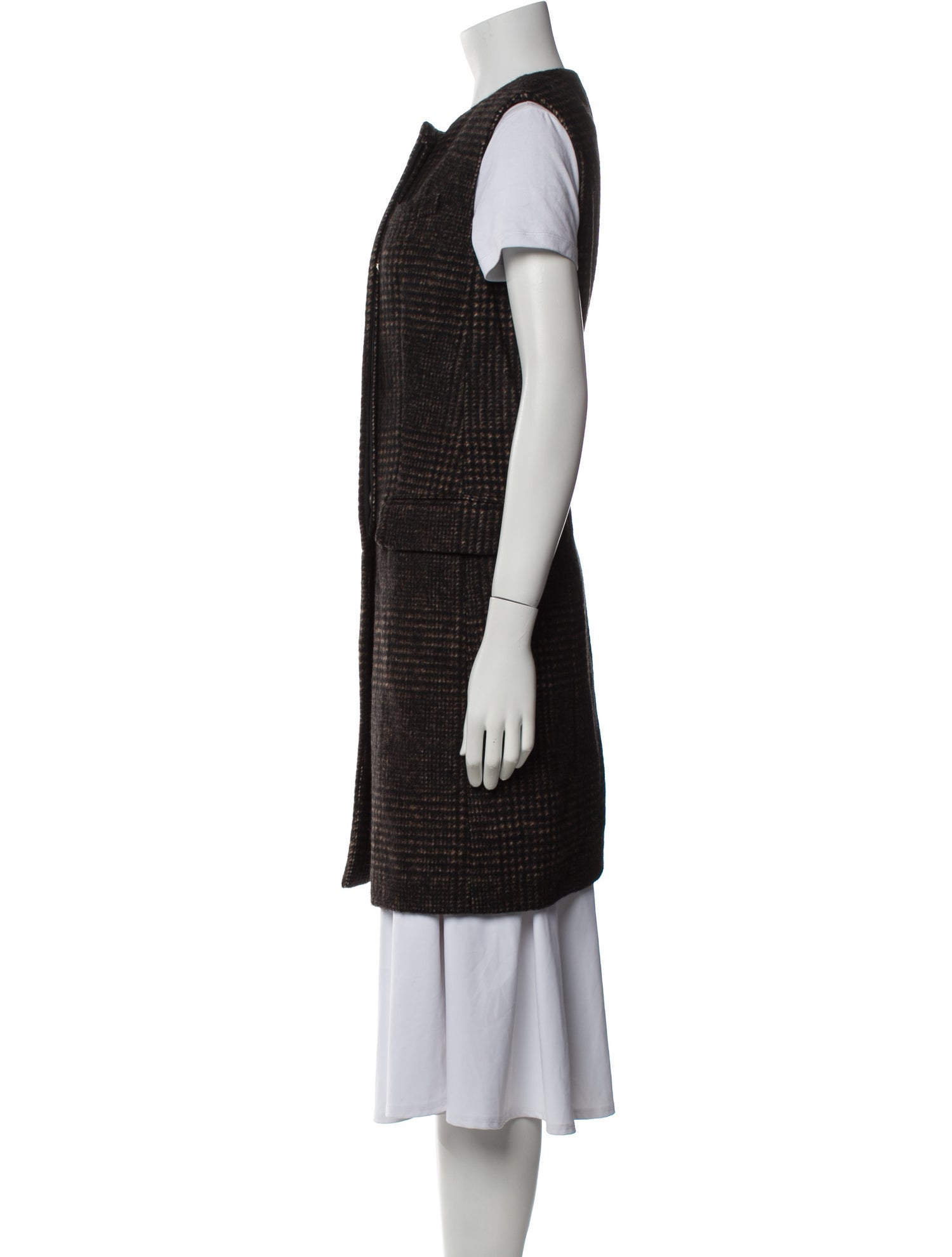 Brunello Cucinelli Alpaca Plaid Print Vest w/ Tags