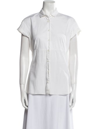 Brunello Cucinelli Short Sleeve Button-Up Top