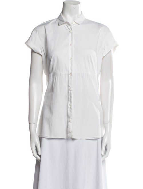 Brunello Cucinelli Short Sleeve Button-Up Top