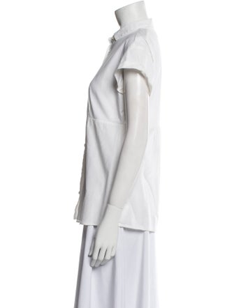 Brunello Cucinelli Short Sleeve Button-Up Top