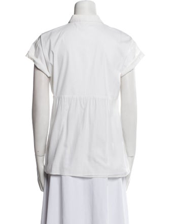 Brunello Cucinelli Short Sleeve Button-Up Top