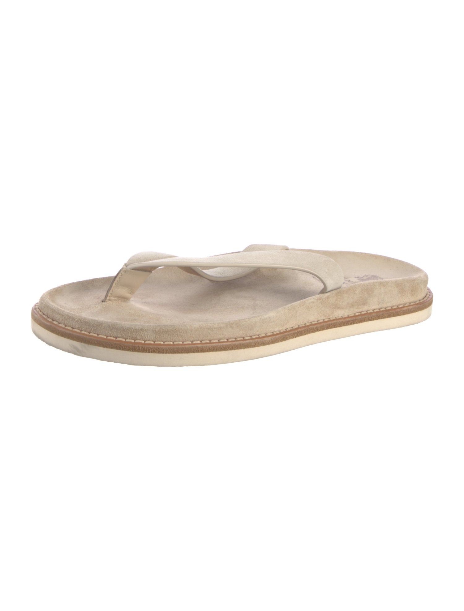 Brunello Cucinelli Suede Flip Flops