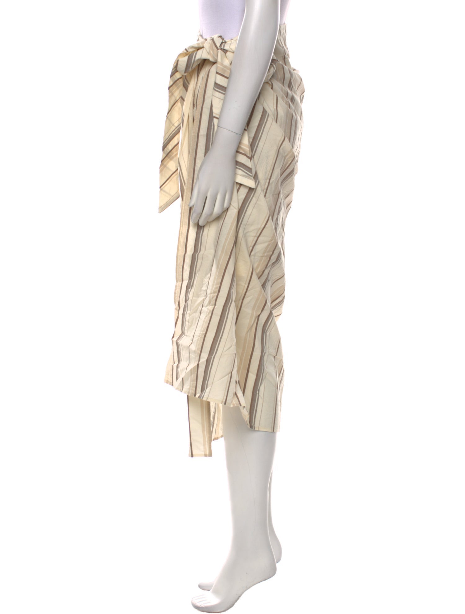 Brunello Cucinelli Striped Midi Length Skirt