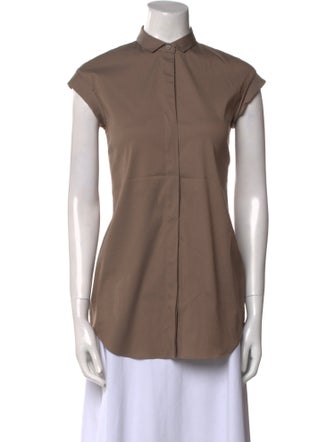 Brunello Cucinelli Short Sleeve Button-Up Top