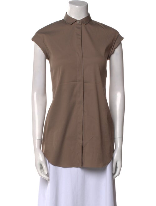 Brunello Cucinelli Short Sleeve Button-Up Top