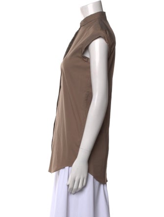 Brunello Cucinelli Short Sleeve Button-Up Top
