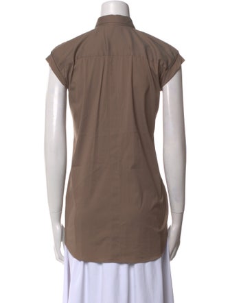 Brunello Cucinelli Short Sleeve Button-Up Top