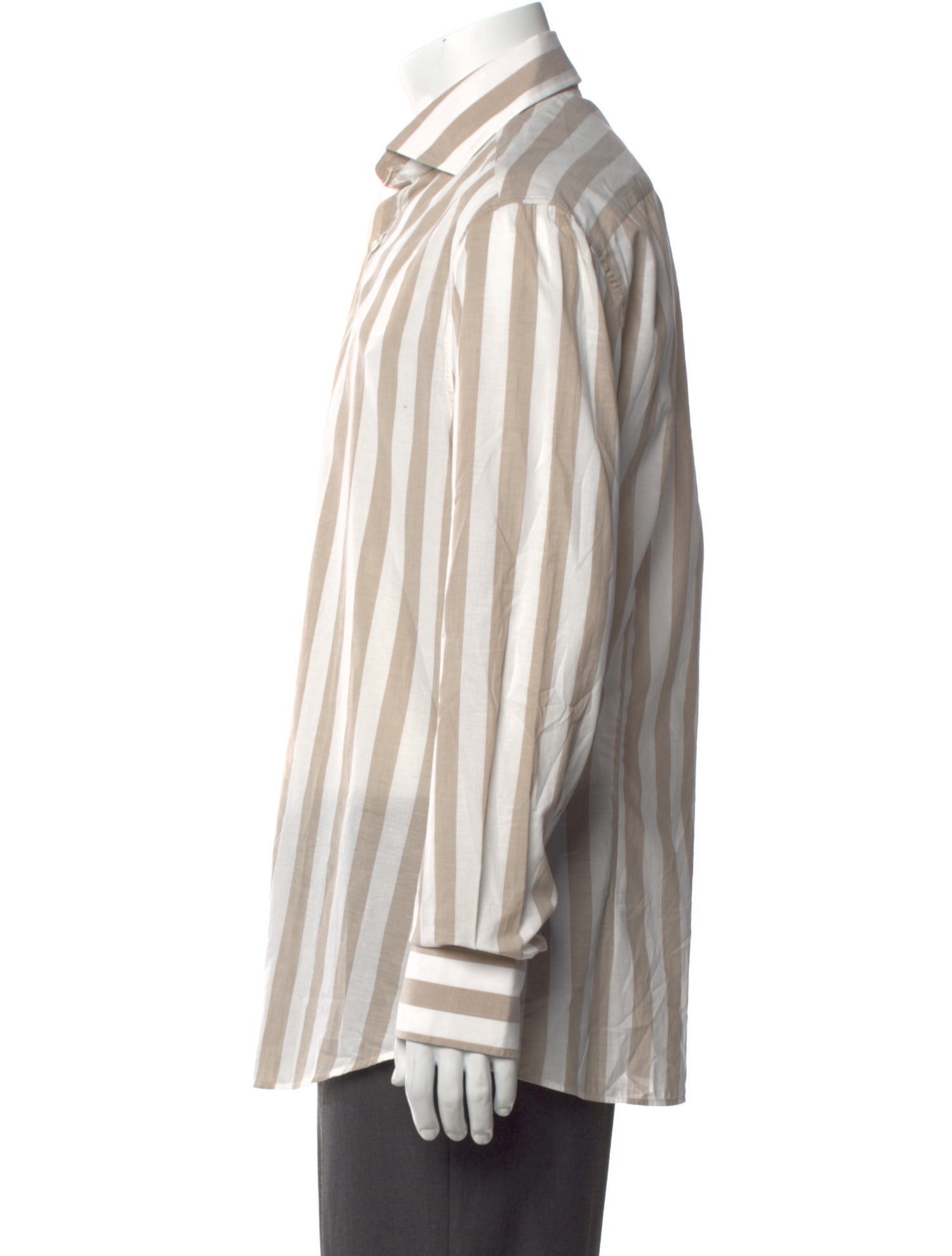 Brunello Cucinelli Striped Long Sleeve Dress Shirt