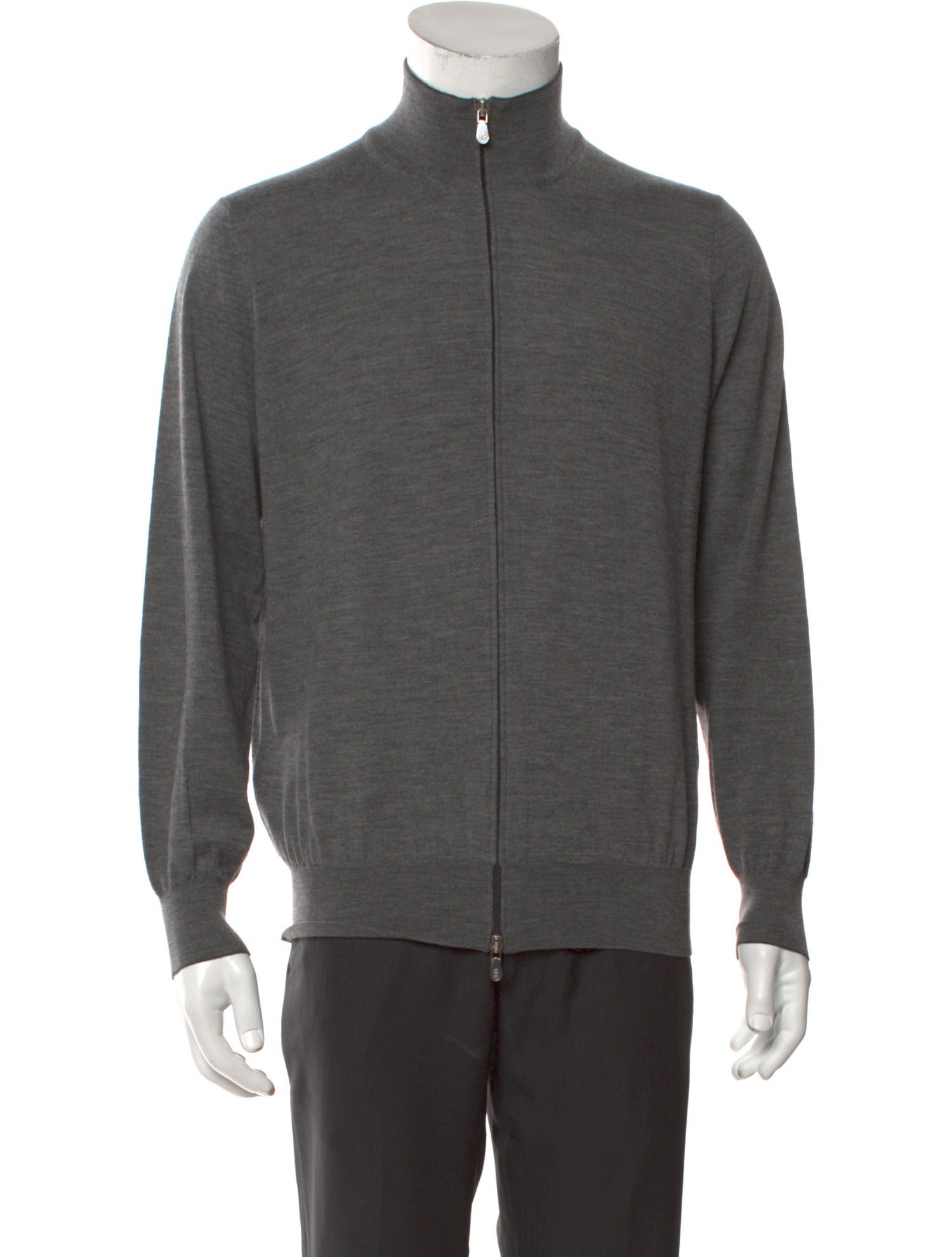 Brunello Cucinelli Wool Mock Neck Cardigan