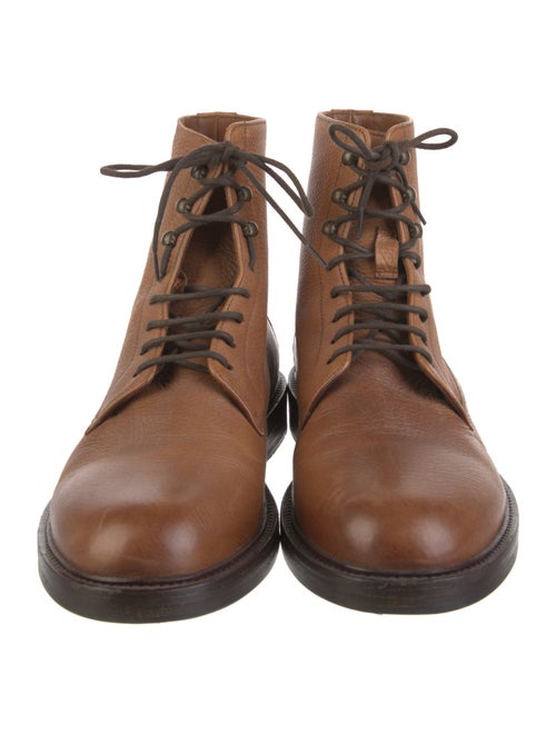 Brunello Cucinelli Leather Lace-Up Boots