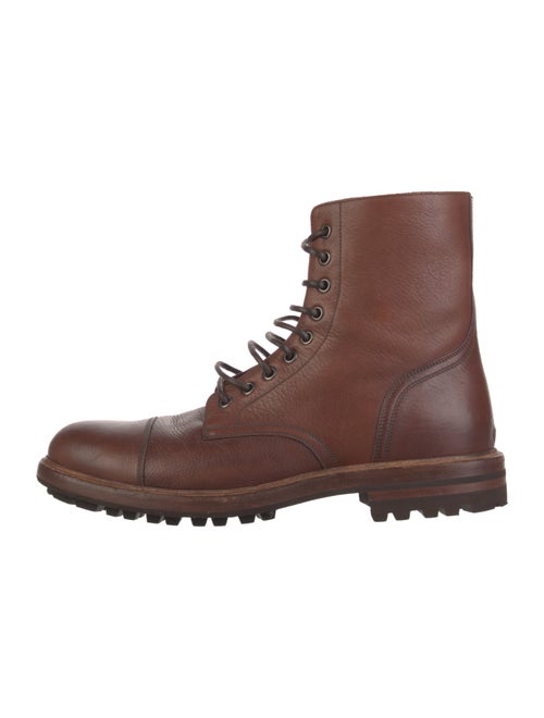 Brunello Cucinelli Leather Combat Boots