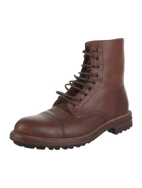 Brunello Cucinelli Leather Combat Boots