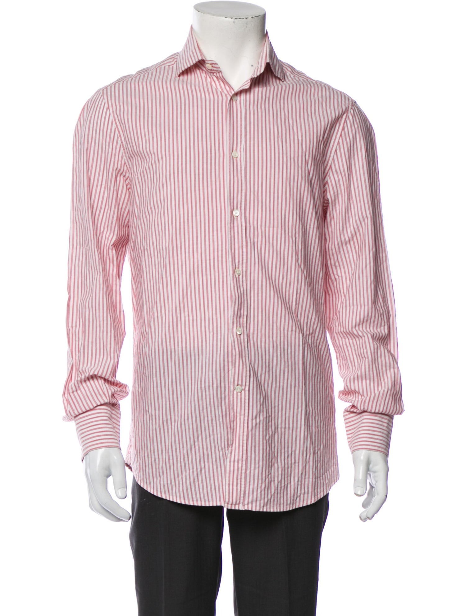 Brunello Cucinelli Striped Long Sleeve Dress Shirt
