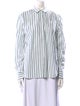 Brunello Cucinelli Striped Long Sleeve Button-Up Top