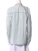 Brunello Cucinelli Striped Long Sleeve Button-Up Top