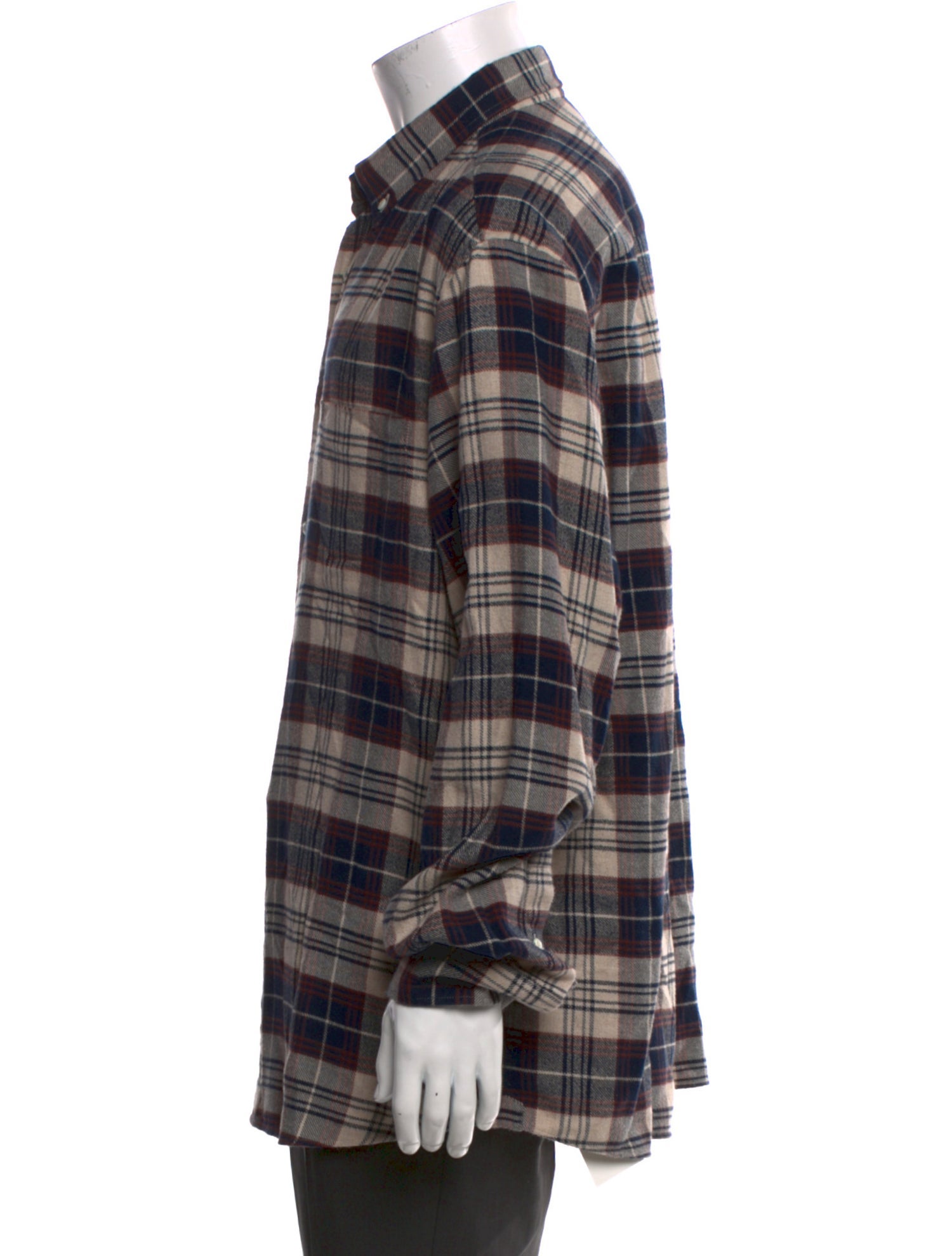 Brunello Cucinelli Plaid Print Long Sleeve Shirt