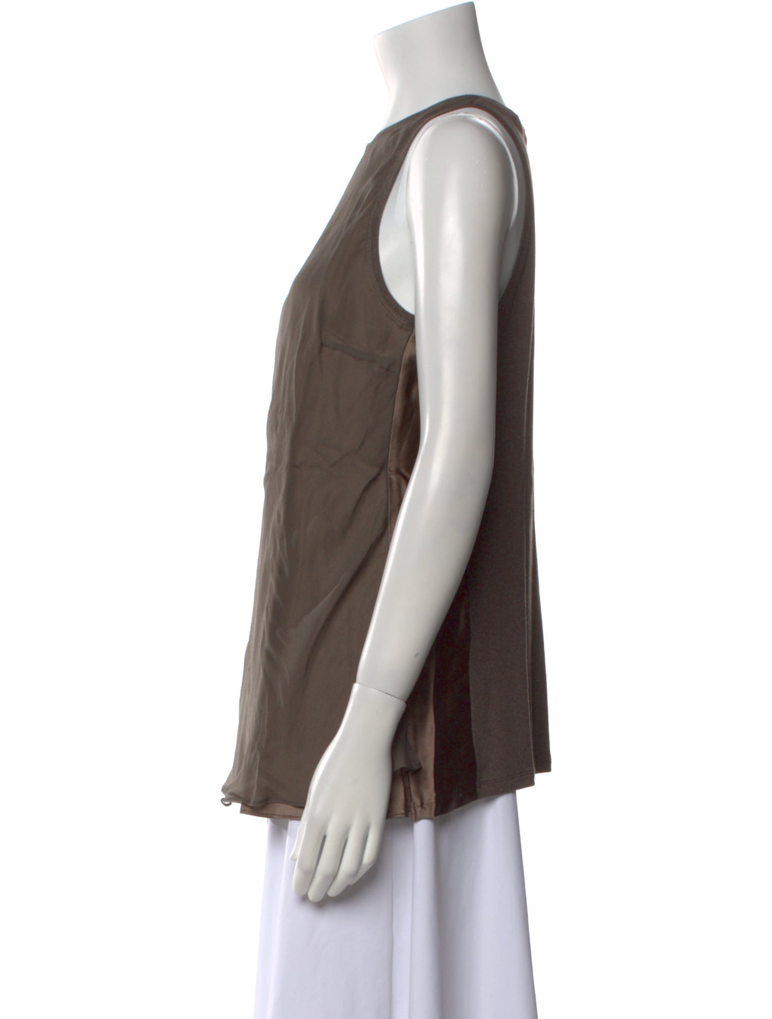 Brunello Cucinelli Crew Neck Sleeveless Blouse