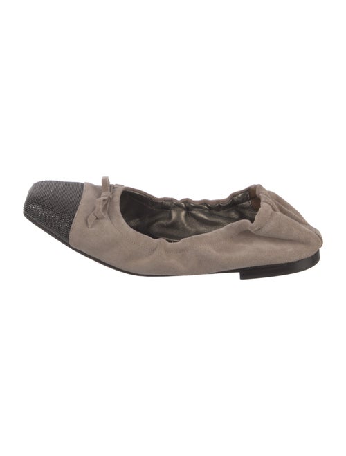 Brunello Cucinelli Monili Suede Ballet Flats