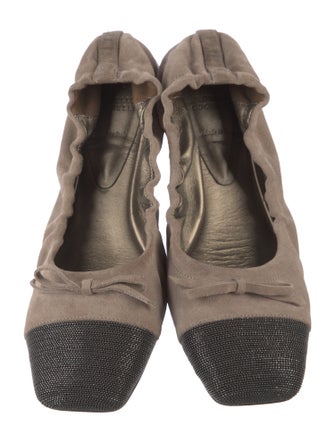 Brunello Cucinelli Monili Suede Ballet Flats