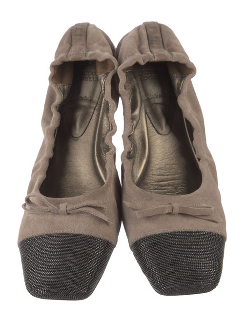 Brunello Cucinelli Monili Suede Ballet Flats